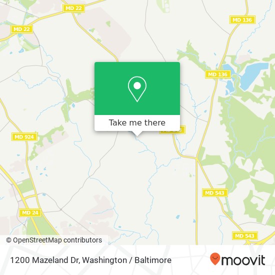 Mapa de 1200 Mazeland Dr, Bel Air, MD 21015