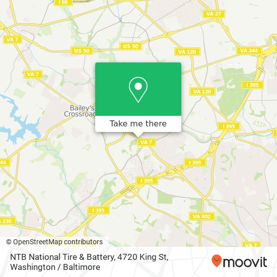 Mapa de NTB National Tire & Battery, 4720 King St