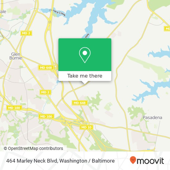 Mapa de 464 Marley Neck Blvd, Glen Burnie, MD 21060