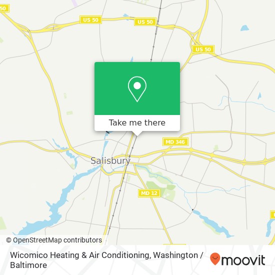 Mapa de Wicomico Heating & Air Conditioning, 621 E Railroad Ave