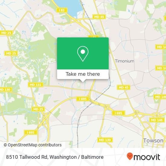 Mapa de 8510 Tallwood Rd, Lutherville Timonium, MD 21093
