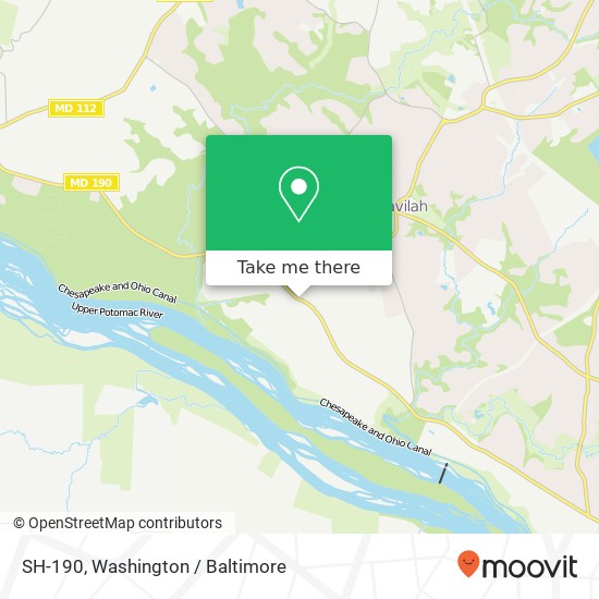 Mapa de SH-190, Potomac, MD 20854