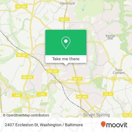 Mapa de 2407 Eccleston St, Silver Spring, MD 20902