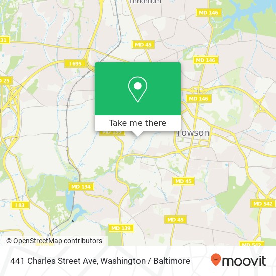 Mapa de 441 Charles Street Ave, Towson, MD 21204