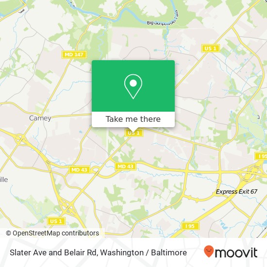 Mapa de Slater Ave and Belair Rd, Nottingham, MD 21236