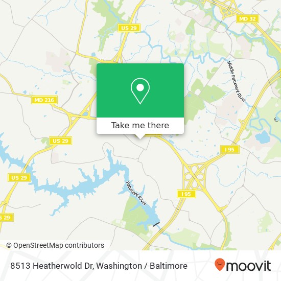 Mapa de 8513 Heatherwold Dr, Laurel, MD 20723