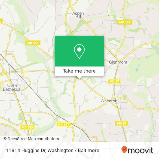 Mapa de 11814 Huggins Dr, Silver Spring, MD 20902