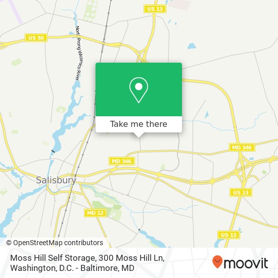 Mapa de Moss Hill Self Storage, 300 Moss Hill Ln
