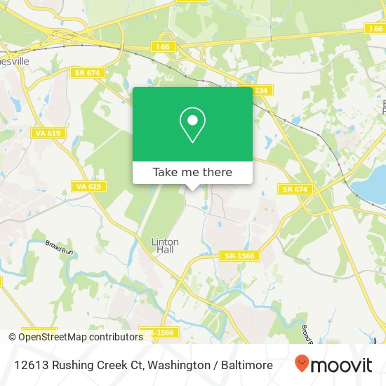 12613 Rushing Creek Ct, Bristow, VA 20136 map