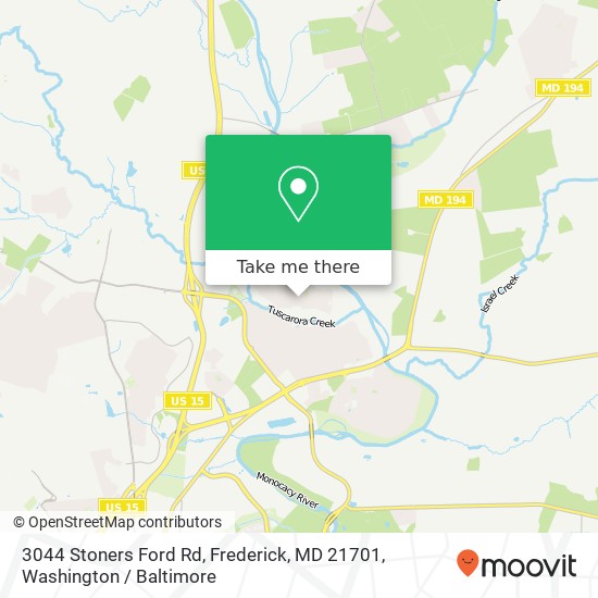 Mapa de 3044 Stoners Ford Rd, Frederick, MD 21701