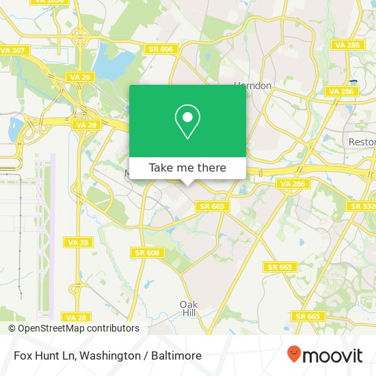 Mapa de Fox Hunt Ln, Herndon, VA 20171