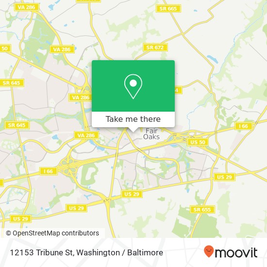 Mapa de 12153 Tribune St, Fairfax, VA 22033