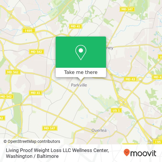 Mapa de Living Proof Weight Loss LLC Wellness Center, 8304 Harford Rd