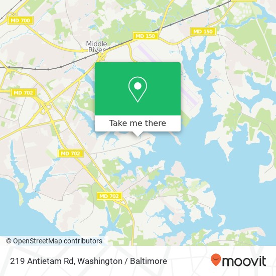 Mapa de 219 Antietam Rd, Essex, MD 21221