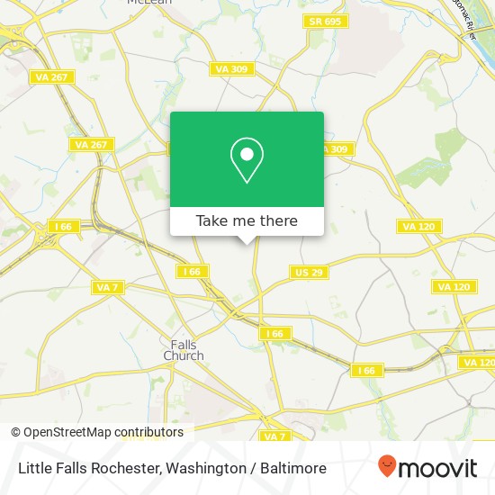 Mapa de Little Falls Rochester, Arlington, VA 22213
