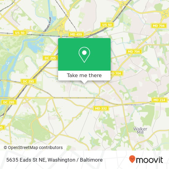 Mapa de 5635 Eads St NE, Washington, DC 20019