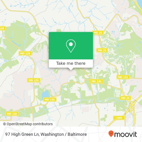 Mapa de 97 High Green Ln, Stevenson, MD 21153