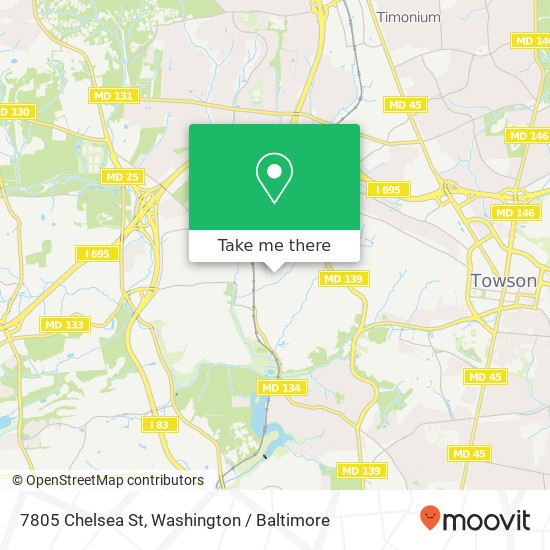 Mapa de 7805 Chelsea St, Towson, MD 21204