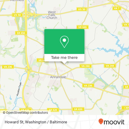 Mapa de Howard St, Annandale, VA 22003