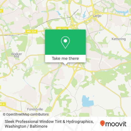Mapa de Sleek Professional Window Tint & Hydrographics, 1408 Ritchie Marlboro Rd