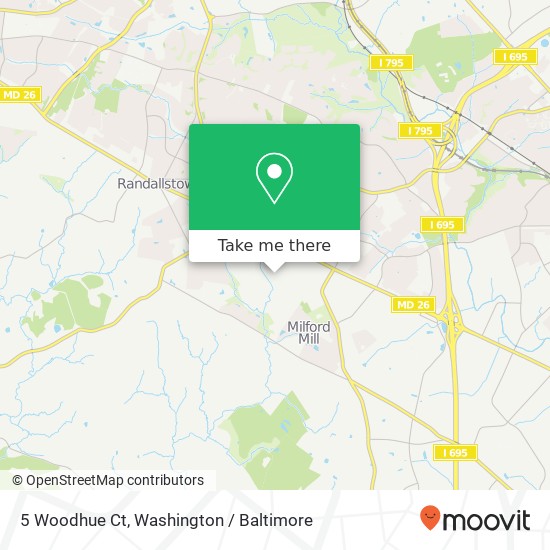 Mapa de 5 Woodhue Ct, Windsor Mill, MD 21244