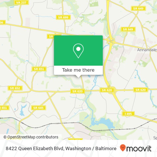 Mapa de 8422 Queen Elizabeth Blvd, Annandale, VA 22003