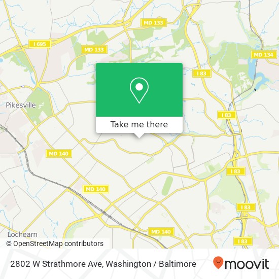 Mapa de 2802 W Strathmore Ave, Baltimore, MD 21209