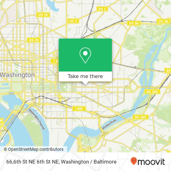 Mapa de 66,6th St NE 6th St NE, Washington, DC 20002