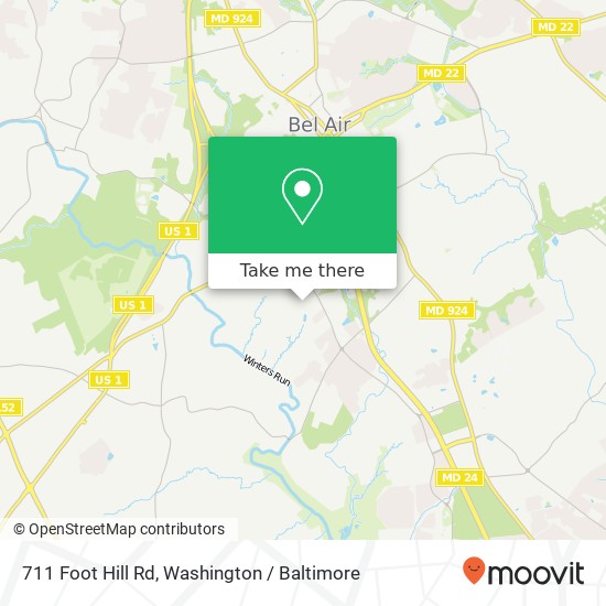 Mapa de 711 Foot Hill Rd, Bel Air, MD 21014