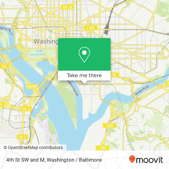 Mapa de 4th St SW and M, Washington, DC 20024