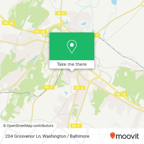 Mapa de 204 Grosvenor Ln, Westminster, MD 21157