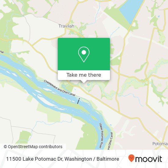 Mapa de 11500 Lake Potomac Dr, Potomac, MD 20854