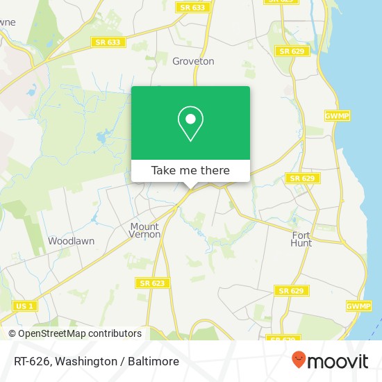 Mapa de RT-626, Alexandria, VA 22306