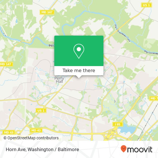 Mapa de Horn Ave, Nottingham, MD 21236