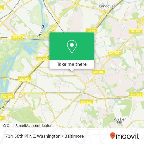 Mapa de 734 56th Pl NE, Washington, DC 20019
