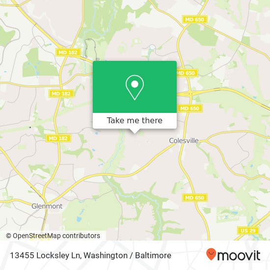 Mapa de 13455 Locksley Ln, Silver Spring, MD 20904