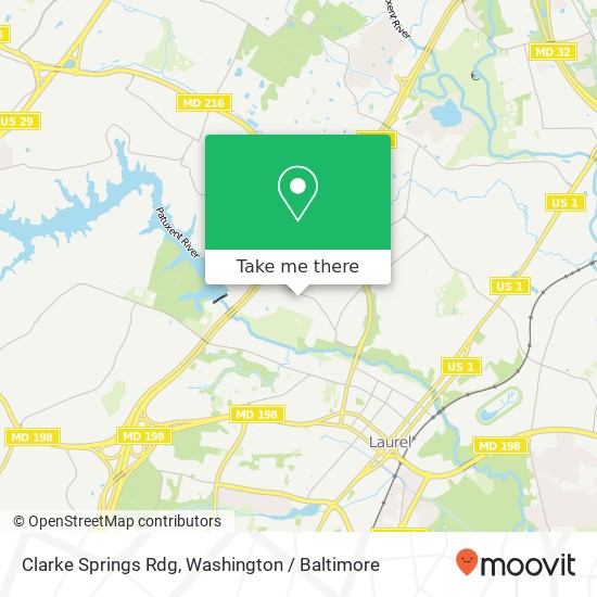 Mapa de Clarke Springs Rdg, Laurel, MD 20723