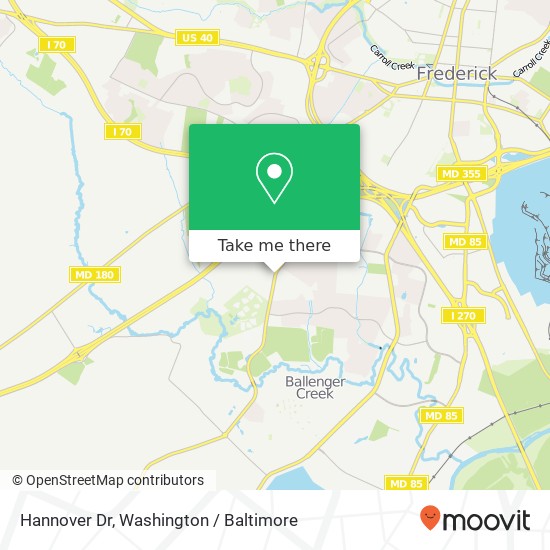 Mapa de Hannover Dr, Frederick, MD 21703