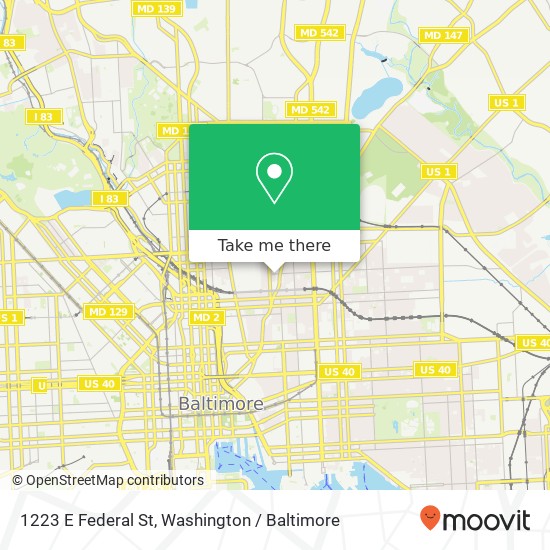 1223 E Federal St, Baltimore, MD 21202 map