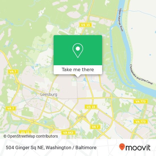 504 Ginger Sq NE, Leesburg, VA 20176 map