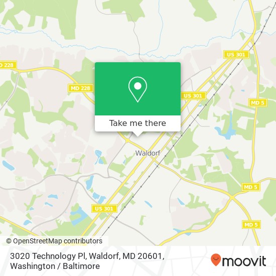 Mapa de 3020 Technology Pl, Waldorf, MD 20601