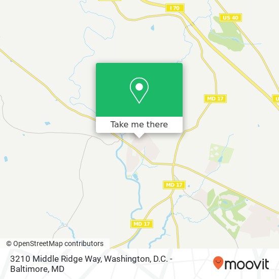 Mapa de 3210 Middle Ridge Way, Middletown, MD 21769