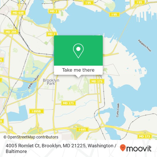 Mapa de 4005 Romlet Ct, Brooklyn, MD 21225