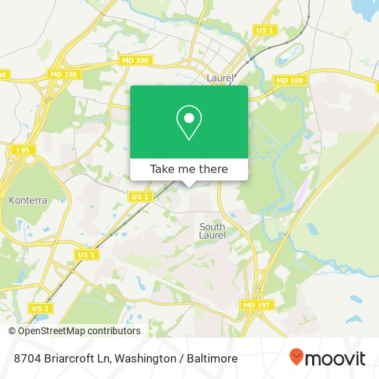 8704 Briarcroft Ln, Laurel, MD 20708 map