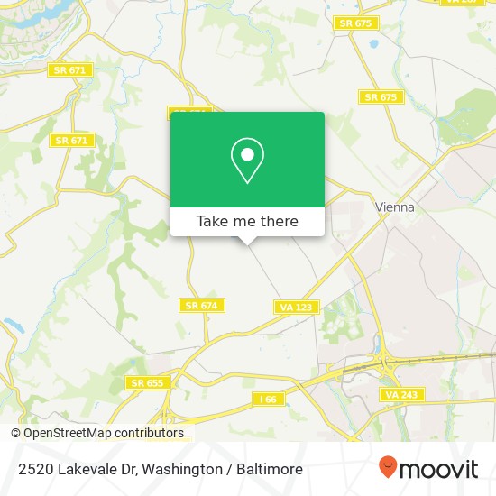 Mapa de 2520 Lakevale Dr, Vienna, VA 22181