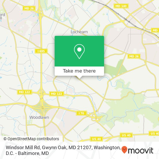 Windsor Mill Rd, Gwynn Oak, MD 21207 map