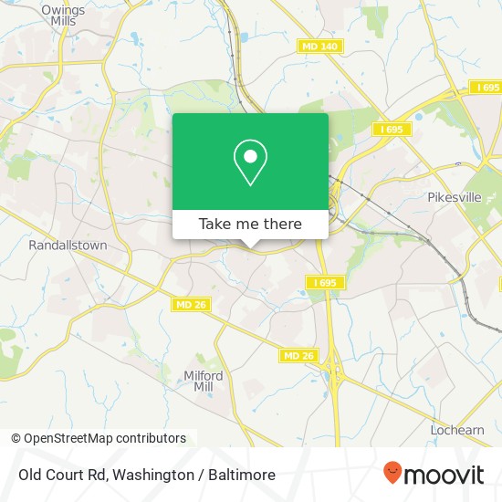 Mapa de Old Court Rd, Pikesville, MD 21208