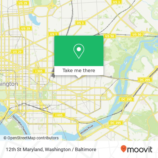 12th St Maryland, Washington, DC 20002 map