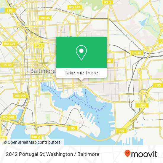 Mapa de 2042 Portugal St, Baltimore, MD 21231