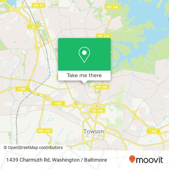 Mapa de 1439 Charmuth Rd, Lutherville Timonium, MD 21093